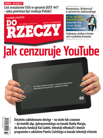 Okładka tygodnika „Do Rzeczy” nr 33/2019 (335)