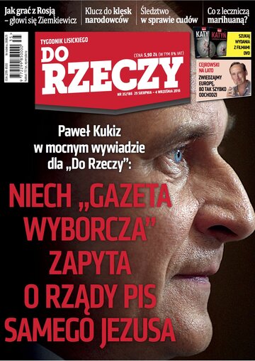 Okładka tygodnika „Do Rzeczy” nr 35/2016 (186)