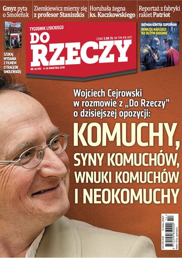 Okładka tygodnika „Do Rzeczy” nr 14/2016 (165)